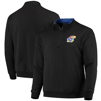 Colosseum Heathered Gray Kansas Jayhawks Tortugas Team Logo Quarter-Zip Jacket