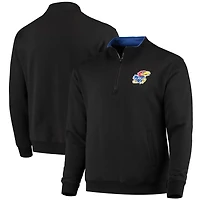Colosseum Heathered Gray Kansas Jayhawks Tortugas Team Logo Quarter-Zip Jacket