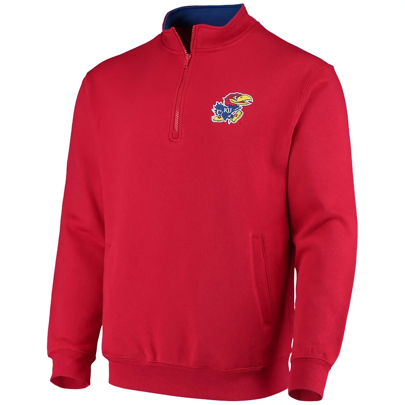 Colosseum Heathered Gray Kansas Jayhawks Tortugas Team Logo Quarter-Zip Jacket