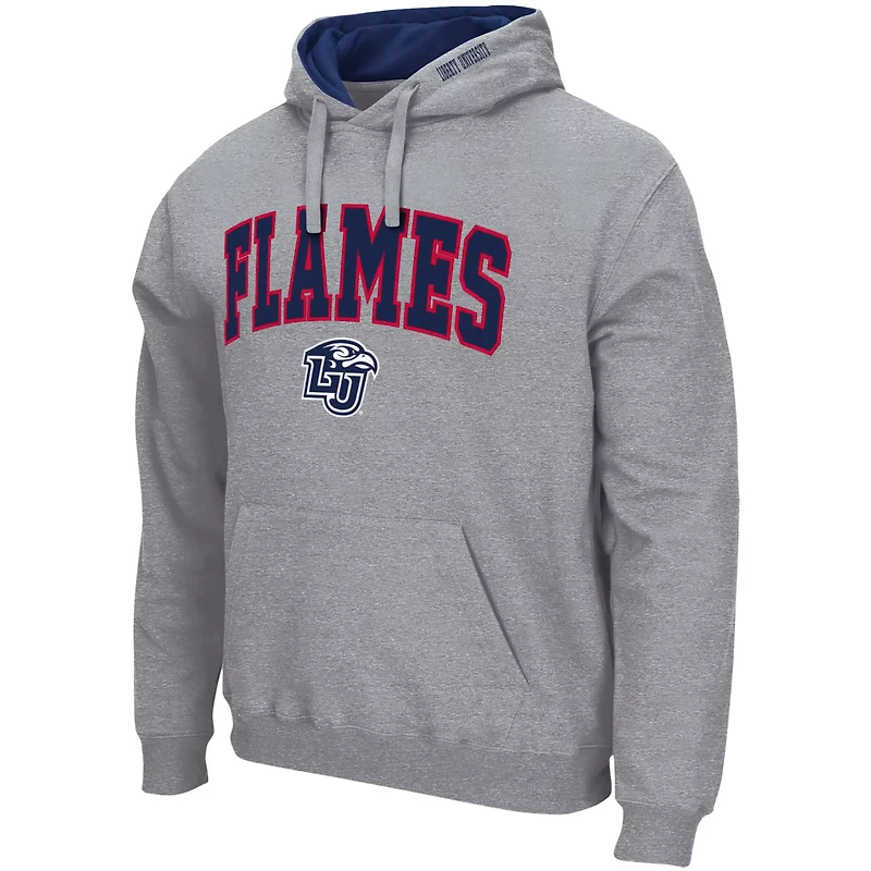 Colosseum Heathered Gray Liberty Flames Arch and Logo Pullover Hoodie