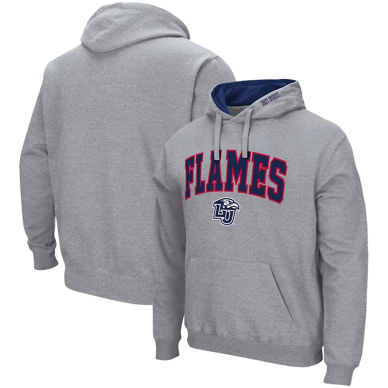 Colosseum Heathered Gray Liberty Flames Arch and Logo Pullover Hoodie