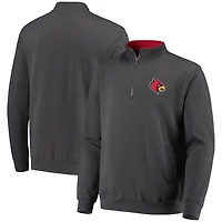 Colosseum Heathered Gray Louisville Cardinals Tortugas Team Logo Quarter-Zip Jacket