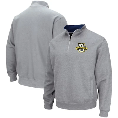 Colosseum Heathered Gray Marquette Golden Eagles Tortugas Team Logo Quarter-Zip Jacket