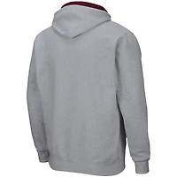 Colosseum Heathered Gray Mississippi State Bulldogs Arch  Logo 30 Full-Zip Hoodie