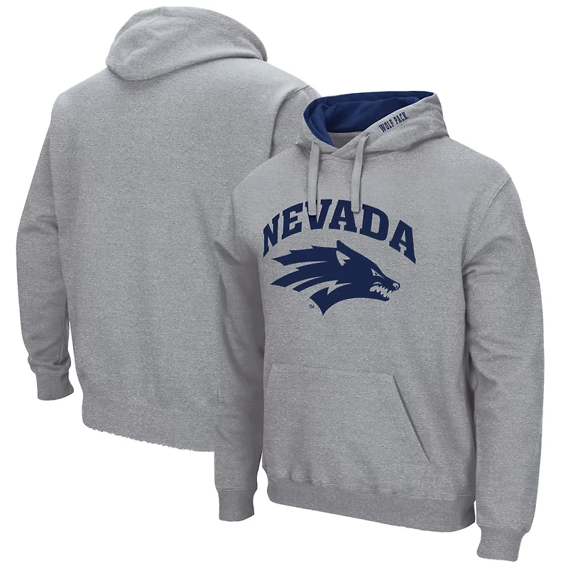 Colosseum Heathered Gray Nevada Wolf Pack Arch and Logo Pullover Hoodie