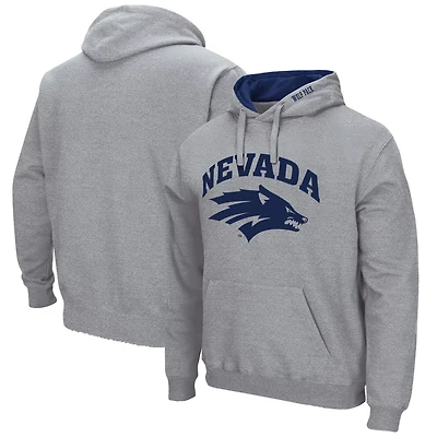 Colosseum Heathered Gray Nevada Wolf Pack Arch and Logo Pullover Hoodie