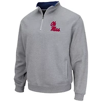 Colosseum Heathered Gray Ole Miss Rebels Tortugas Team Logo Quarter-Zip Jacket