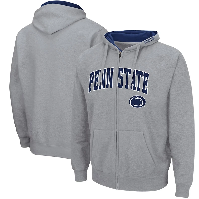 Colosseum Heathered Gray Penn State Nittany Lions Arch  Logo 30 Full-Zip Hoodie