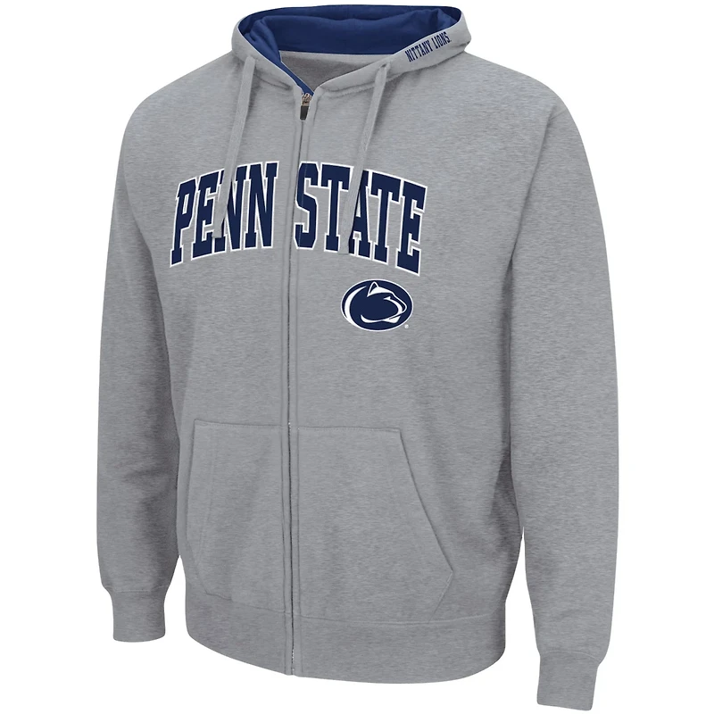 Colosseum Heathered Gray Penn State Nittany Lions Arch  Logo 30 Full-Zip Hoodie