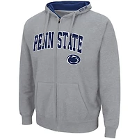 Colosseum Heathered Gray Penn State Nittany Lions Arch  Logo 30 Full-Zip Hoodie