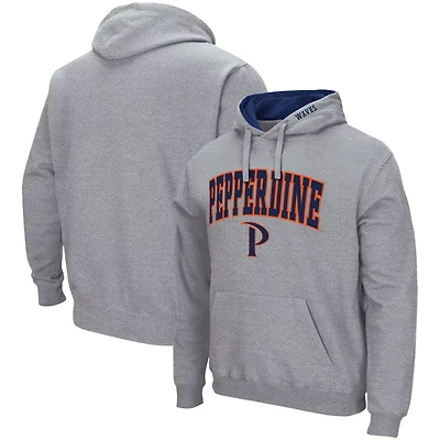 Colosseum Heathered Gray Pepperdine Waves Arch and Logo Pullover Hoodie