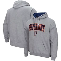 Colosseum Heathered Gray Pepperdine Waves Arch and Logo Pullover Hoodie