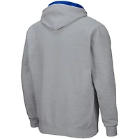 Colosseum Heathered Gray Pitt Panthers Arch  Logo 30 Full-Zip Hoodie