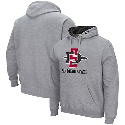 Colosseum Heathered Gray San Diego State Aztecs Arch and Logo Pullover Hoodie