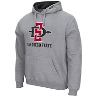 Colosseum Heathered Gray San Diego State Aztecs Arch and Logo Pullover Hoodie