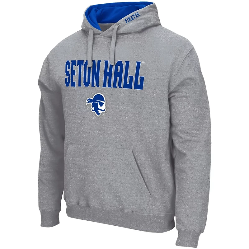 Colosseum Heathered Gray Seton Hall Pirates Arch  Logo 30 Pullover Hoodie