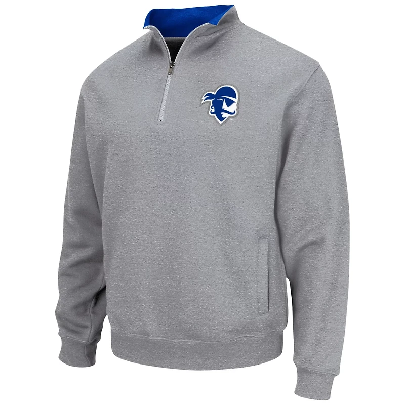 Colosseum Heathered Gray Seton Hall Pirates Tortugas Team Logo Quarter-Zip Jacket