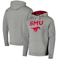 Colosseum Heathered Gray SMU Mustangs Arch and Logo Pullover Hoodie