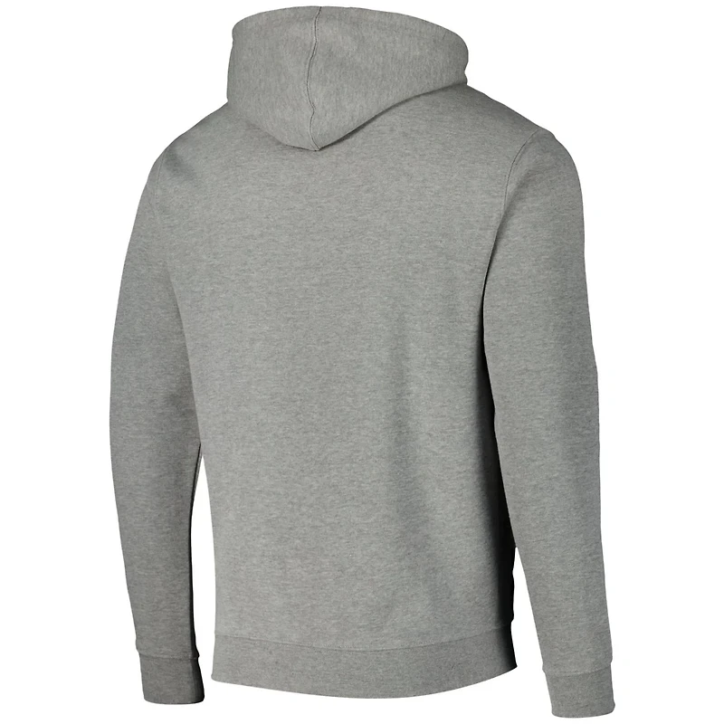 Colosseum Heathered Gray SMU Mustangs Arch and Logo Pullover Hoodie