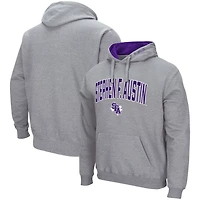 Colosseum Heathered Gray Stephen F Austin Lumberjacks Arch and Logo Pullover Hoodie
