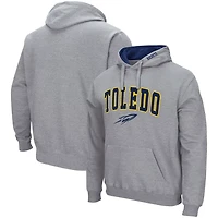 Colosseum Heathered Gray Toledo Rockets Arch and Logo Pullover Hoodie