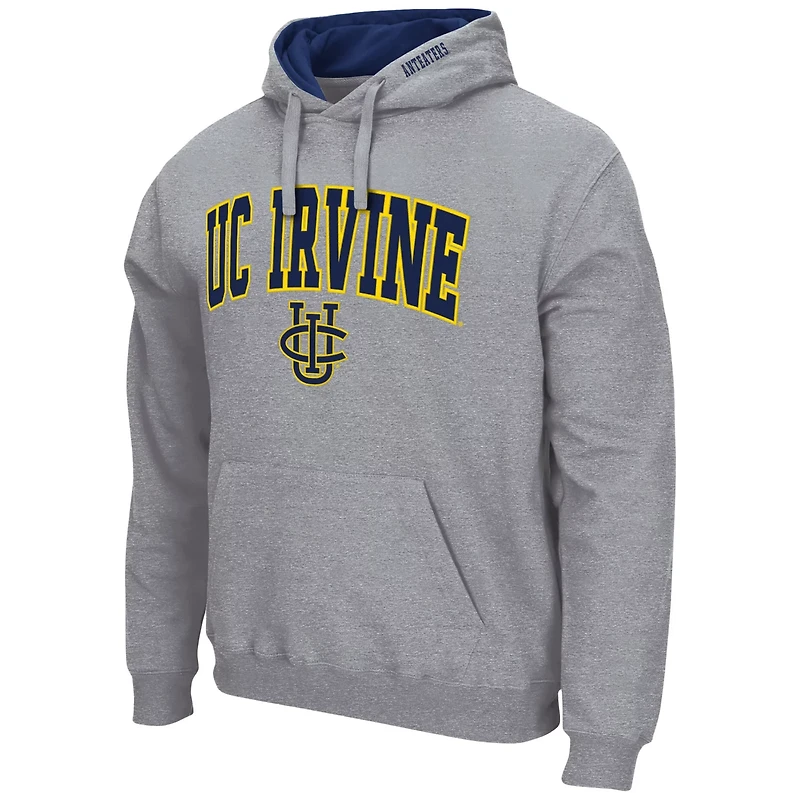 Colosseum Heathered Gray UC Irvine Anteaters Arch and Logo Pullover Hoodie