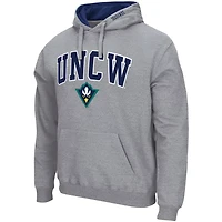 Colosseum Heathered Gray UNC Wilmington Seahawks Arch and Logo Pullover Hoodie