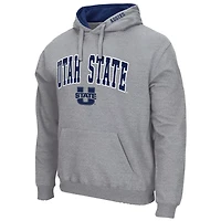 Colosseum Heathered Gray Utah State Aggies Arch and Logo Pullover Hoodie