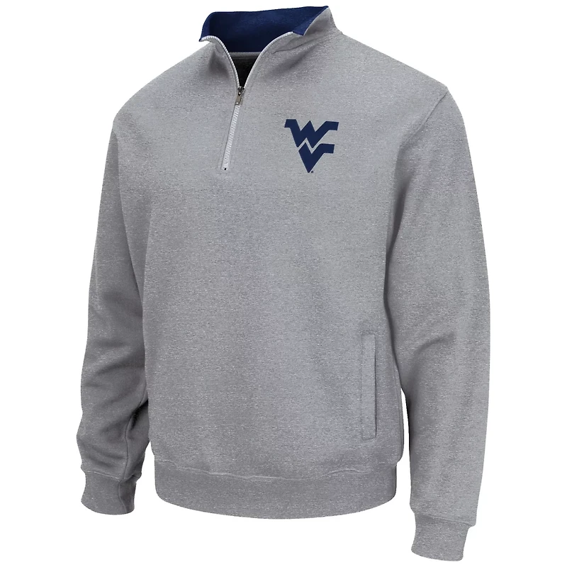 Colosseum Heathered Gray West Virginia Mountaineers Tortugas Team Logo Quarter-Zip Jacket