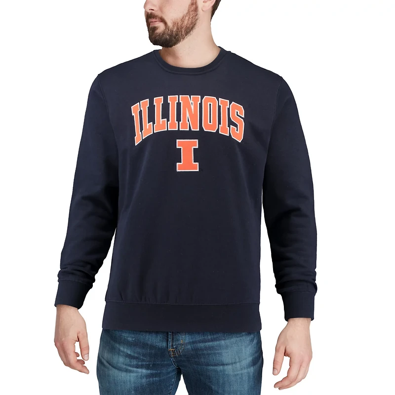 Colosseum Illinois Fighting Illini Arch  Logo Crew Neck Sweatshirt