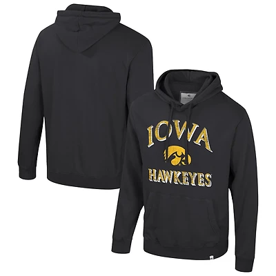 Colosseum Iowa Hawkeyes Big Tall Cap E-Tan Pullover Hoodie