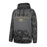 Colosseum Iowa Hawkeyes OHT Military Appreciation Camo Stack Raglan Pullover Hoodie