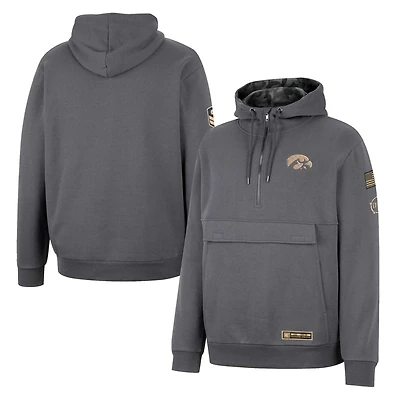 Colosseum Iowa Hawkeyes OHT Military Appreciation Quarter-Zip Hoodie