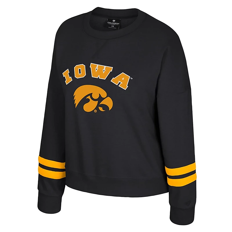Colosseum Iowa Hawkeyes Splashy Crewneck Fleece Sweatshirt