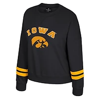 Colosseum Iowa Hawkeyes Splashy Crewneck Fleece Sweatshirt