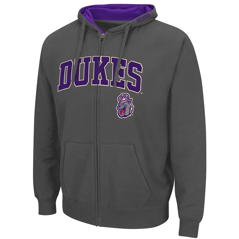 Colosseum James Madison Dukes Arch Logo 30 Full-Zip Hoodie