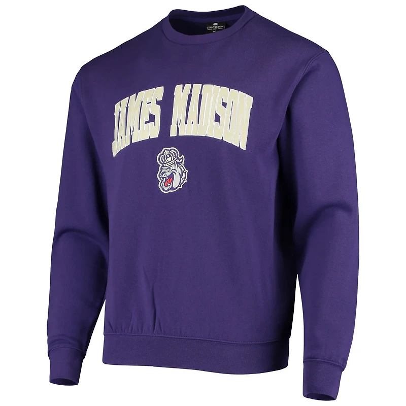 Colosseum James Madison Dukes Arch  Logo Tackle Twill Pullover Sweatshirt