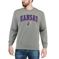 Colosseum Kansas Jayhawks Arch  Logo Crew Neck Sweatshirt