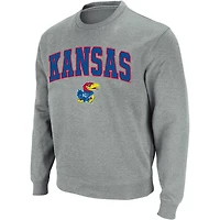 Colosseum Kansas Jayhawks Arch  Logo Crew Neck Sweatshirt