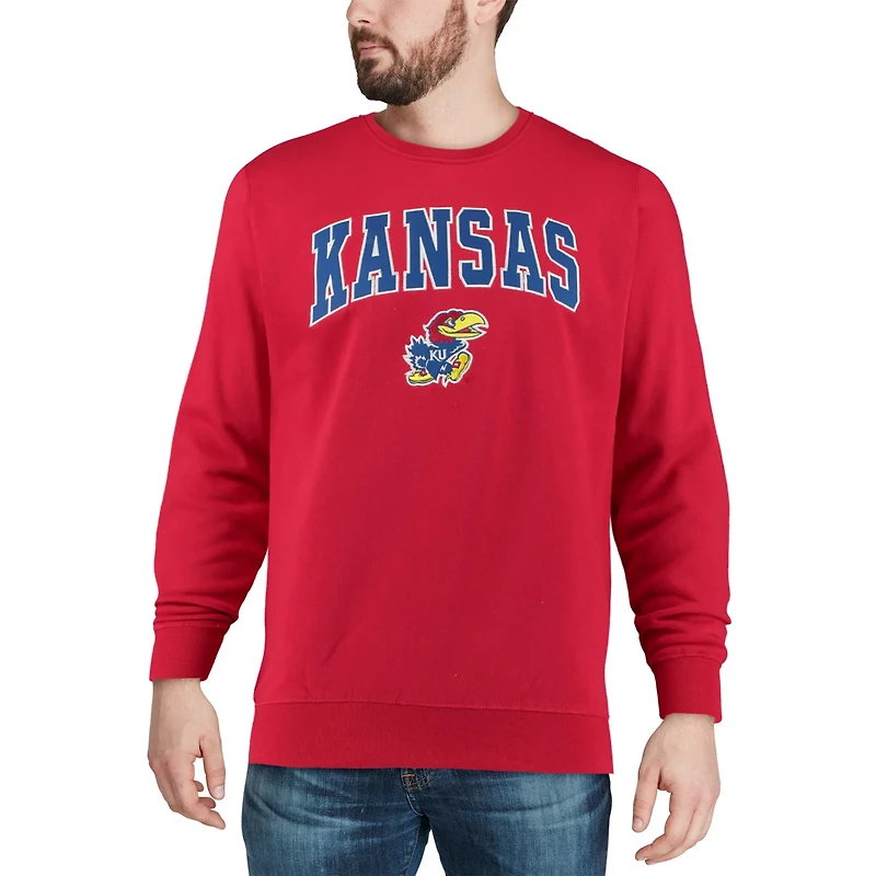 Colosseum Kansas Jayhawks Arch Logo Crew Neck Sweatshirt