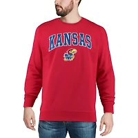 Colosseum Kansas Jayhawks Arch  Logo Crew Neck Sweatshirt