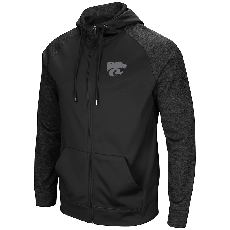 Colosseum Kansas State Wildcats out 30 Tonal Raglan Full-Zip Hoodie