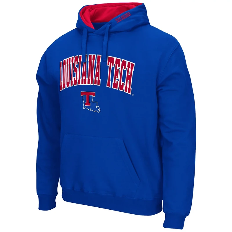 Colosseum Louisiana Tech Bulldogs Arch and Logo Pullover Hoodie