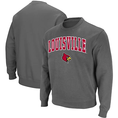 Colosseum Louisville Cardinals Arch  Logo Tackle Twill Pullover Sweatshirt