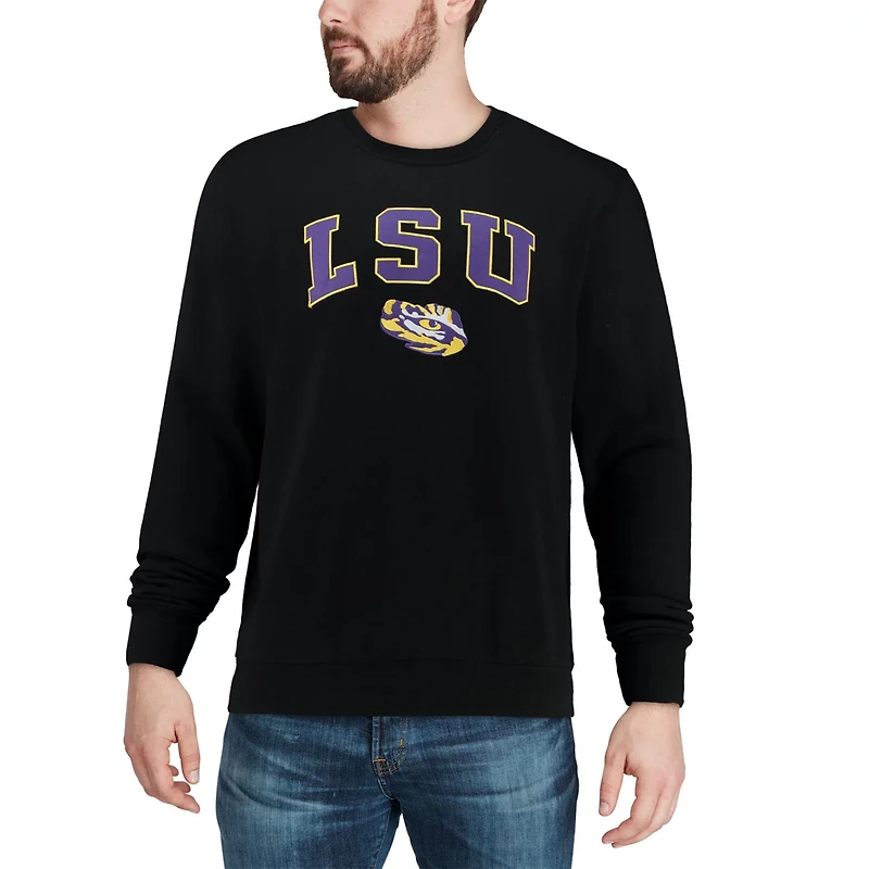 Colosseum LSU Tigers Arch  Logo Crew Neck Sweatshirt