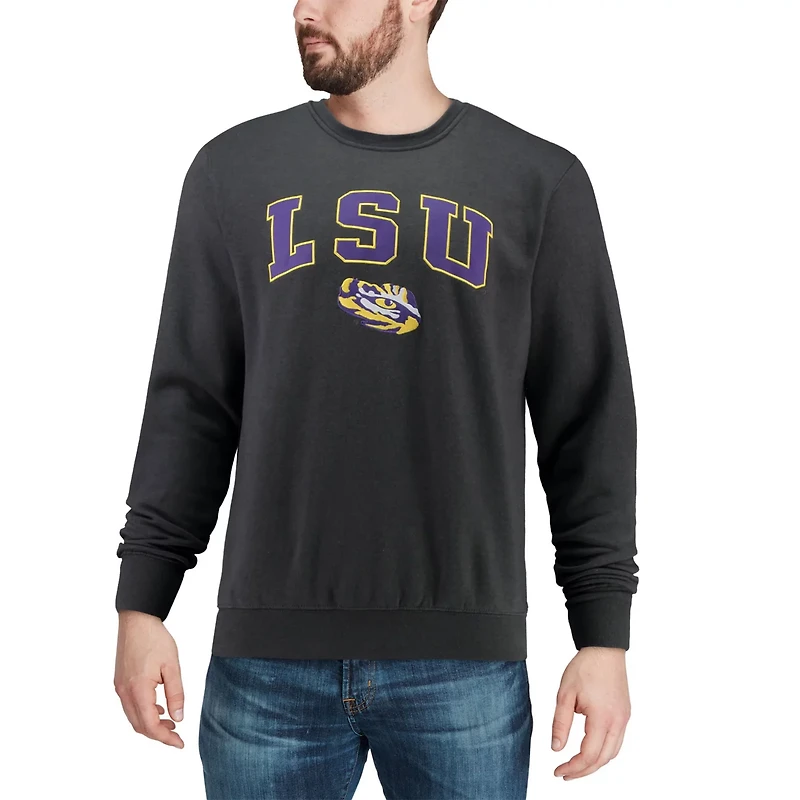 Colosseum LSU Tigers Arch  Logo Crew Neck Sweatshirt