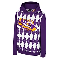 Colosseum LSU Tigers Argyle The Dealio Pullover Hoodie