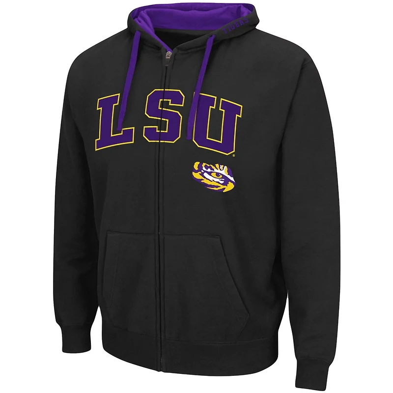 Colosseum LSU Tigers Big  Tall Full-Zip Hoodie