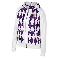 Colosseum LSU Tigers The Dealio Argyle Full-Zip Jacket