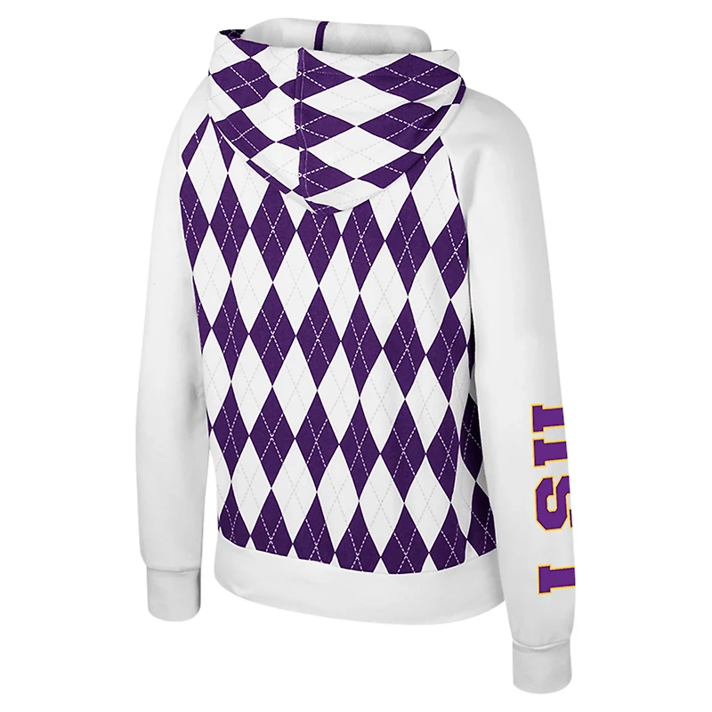 Colosseum LSU Tigers The Dealio Argyle Full-Zip Jacket